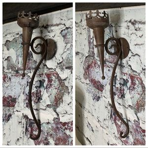 Metal mid evil wall sconces set of 2